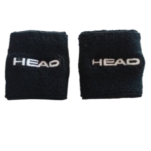 muñequeras head negras de 2,5", el par