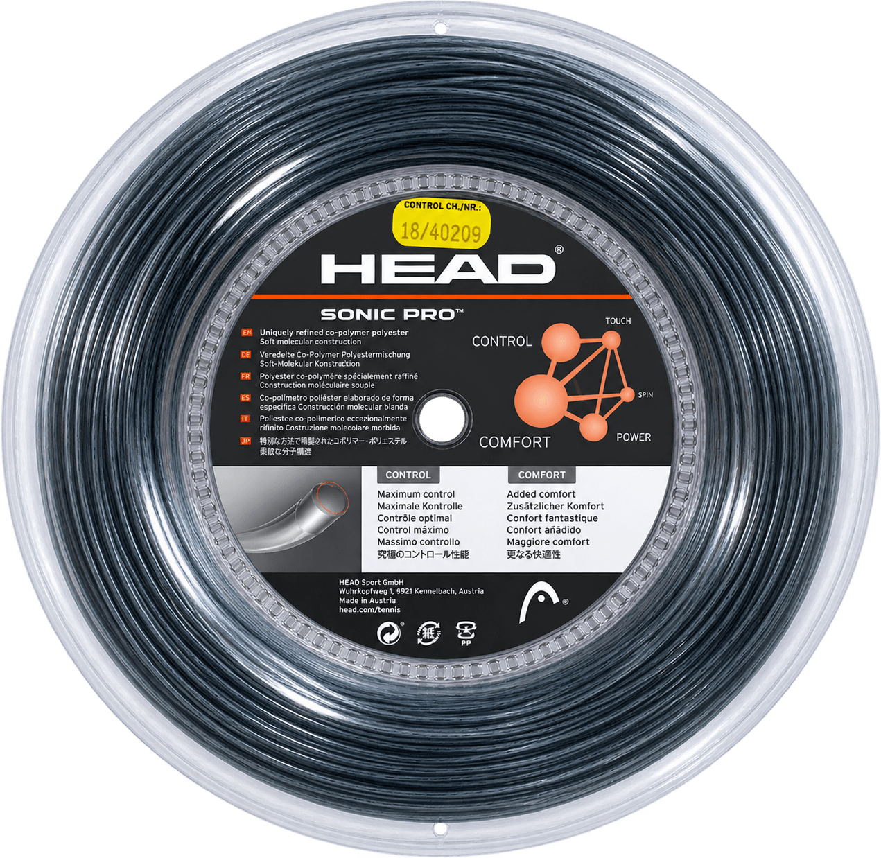 HEAD Sonic Pro 17 1.25 mm - Negra - Dorso